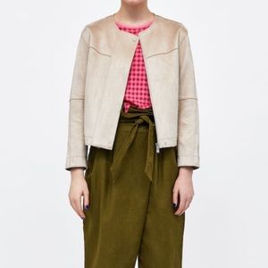 Zara Faux Suede Light Jacket Size M